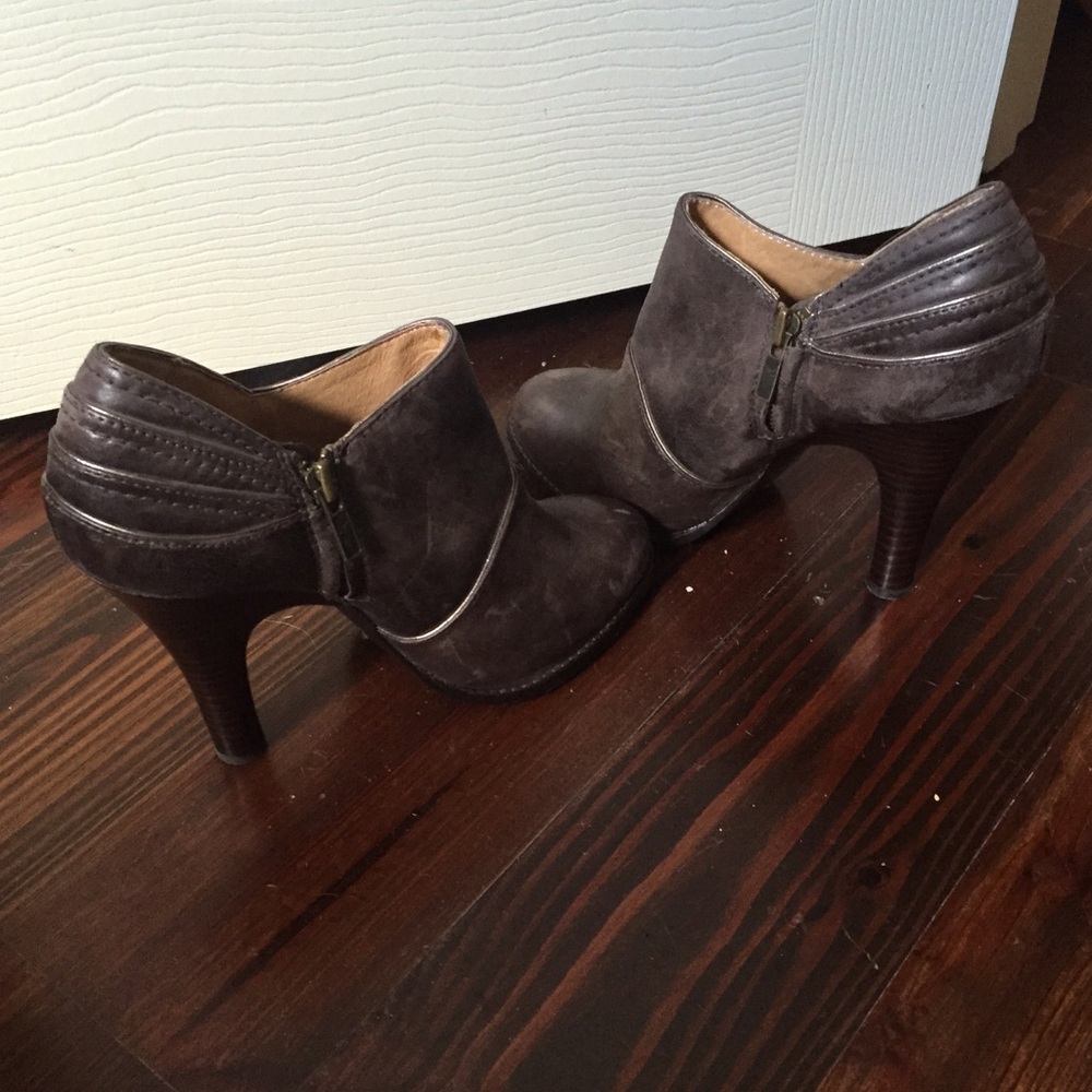 Frye Dark Brown Ankle Booties